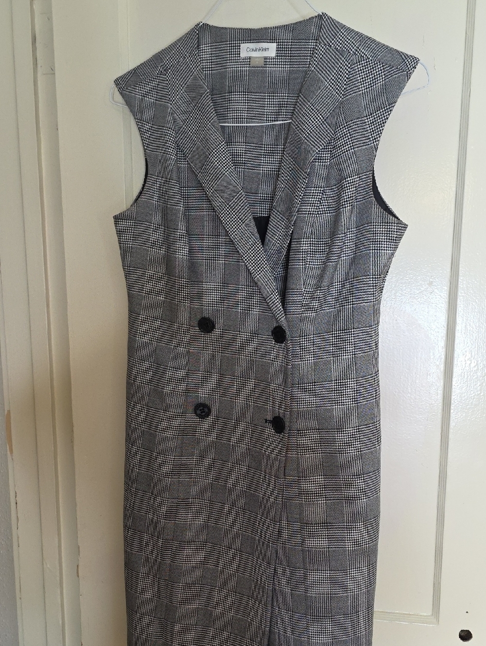 Calvin Klein Black/ White  Sleeveless Double-Breasted Dress Size 8